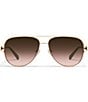 QUAY Women's High Key Twist 51mm Aviator Sunglasses, Color:Gold/Brown Rose - Image 2