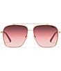 Color:Brushed Gold/Ruby - Image 2 - Women's High Roller 56mm Aviator Sunglasses