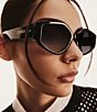 Color:Black/Smoke - Image 3 - Women's Hot Gossip 44mm Cat Eye Sunglasses
