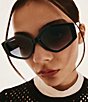 Color:Black/Smoke - Image 4 - Women's Hot Gossip 44mm Cat Eye Sunglasses