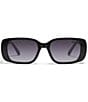 Color:Black/Smoke - Image 2 - Women's Inside Scoop Bling 39mm Rectangle Sunglasses