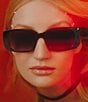 Color:Black/Smoke - Image 4 - Women's Inside Scoop Bling 39mm Rectangle Sunglasses