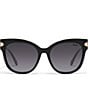 Color:Black/Smoke - Image 2 - Women's It's My Way Remixed 53mm Cat Eye Polarized Sunglasses