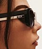 Color:Black/Smoke - Image 5 - Women's Karma 39mm Rectangle Sunglasses
