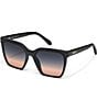 Color:Matte Black/Black Coral - Image 1 - Women's Level Up 39mm Square Sunglasses