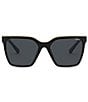 QUAY Women's Level Up 51mm Square Sunglasses, Color:Black Gold Smoke - Image 2