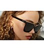 QUAY Women's Level Up 51mm Square Sunglasses, Color:Black Gold Smoke - Image 5