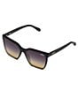 Color:Matte Black/Black Gold - Image 1 - Women's Level Up 51mm Square Sunglasses