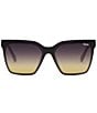 Color:Matte Black/Black Gold - Image 2 - Women's Level Up 51mm Square Sunglasses