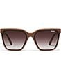 Color:Chocolate/Dark Chocolate - Image 2 - Women's Level Up 51mm Square Sunglasses