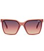 Color:Milk Rose/Navy Rose - Image 2 - Women's Level Up 51mm Square Sunglasses