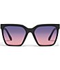 QUAY Women's Level Up 51mm Gradient Lens Square Sunglasses, Color:Matte Black/Dusk Pink - Image 2