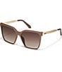QUAY Women's Level Up Remixed 52mm Square Glasses, Color:Matte Doe/Brown - Image 1