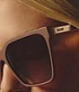QUAY Women's Level Up Remixed 52mm Square Glasses, Color:Matte Doe/Brown - Image 3