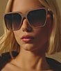 QUAY Women's Level Up Remixed 52mm Square Glasses, Color:Matte Doe/Brown - Image 4