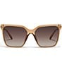QUAY Women's Level Up Remixed 52mm Square Glasses, Color:Ginger/Brown - Image 2