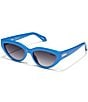 Color:Cobalt/Smoke - Image 1 - Women's Narrow Down 37mm Cat Eye Sunglasses