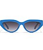 Color:Cobalt/Smoke - Image 2 - Women's Narrow Down 37mm Cat Eye Sunglasses