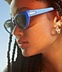 Color:Cobalt/Smoke - Image 4 - Women's Narrow Down 37mm Cat Eye Sunglasses