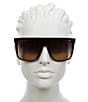 Color:Matte Black/Black Gold - Image 2 - Women's Nightfall Extra Large 52mm Shield Sunglasses