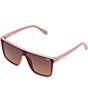 Color:Blush/Brown Gradient - Image 1 - Unisex Nightfall 49mm Shield Sunglasses