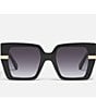 Color:Black/Smoke - Image 2 - Women's Notorious 50mm Square Sunglasses