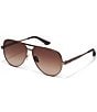 QUAY Women's Open Tab 54mm Aviator Sunglasses, Color:Chocolate/Brown Fawn - Image 1