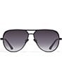 QUAY Women's Open Tab 54mm Aviator Sunglasses, Color:Black/Smoke - Image 2