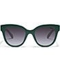 Color:Emerald/Smoke - Image 2 - Women's Valet 50mm Round Sunglasses
