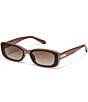 QUAY Women's Vibe Check 35mm Rectangle Sunglasses, Color:Doe/Brown - Image 1