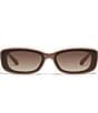 QUAY Women's Vibe Check 35mm Rectangle Sunglasses, Color:Doe/Brown - Image 2