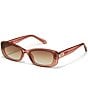 QUAY Women's Vibe Check 35mm Rectangle Sunglasses, Color:Primrose/Sepia - Image 1