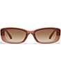 QUAY Women's Vibe Check 35mm Rectangle Sunglasses, Color:Primrose/Sepia - Image 2