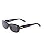 Color:Black/Black - Image 1 - Women's Vibe Check 35mm Square Polarized Sunglasses