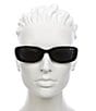 Color:Black/Black - Image 2 - Women's Vibe Check 35mm Square Polarized Sunglasses