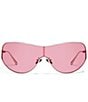 Color:Silver/Rose - Image 2 - x GUIZIO Women's Balance 51mm Shield Sunglasses