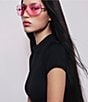 Color:Silver/Rose - Image 3 - x GUIZIO Women's Balance 51mm Shield Sunglasses