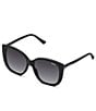 Color:Matte Black Smoke - Image 1 - Women's Ever After Oversized Rounded Polarized Square Sunglasses