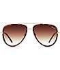 Color:Tortoise Brown Fade - Image 2 - All In Mini Aviator Sunglasses