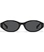 QUAY Unisex Aura Points 35mm Round Sunglasses, Color:Black/Smoke - Image 2