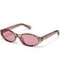 QUAY Unisex Aura Points 35mm Round Sunglasses, Color:Doe/Peony - Image 1