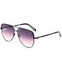 QUAY Unisex High Key Extra Large 55mm Aviator Sunglasses, Color:Black/Black Plum Pink - Image 1