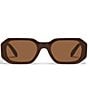 QUAY Unisex Hyped Up 38mm Rectangle Sunglasses, Color:Chocolate/Brown - Image 2