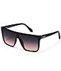 QUAY Unisex Nightfall Medium 49mm Shield Sunglasses, Color:Black/Black Plum Pink - Image 1