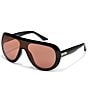 QUAY Unisex Set List 54mm Statement Aviator Shield Sunglasses - Image 1