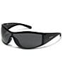 QUAY Unisex Speed Dial 145mm Shield Statment Sunglasses, Color:Black/Black - Image 1