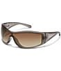 QUAY Unisex Speed Dial 145mm Shield Statment Sunglasses, Color:Grey/Sepia - Image 1