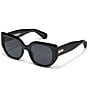 QUAY Women's Busy Busy 53mm Square Sunglasses, Color:Black/Smoke - Image 1