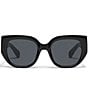 QUAY Women's Busy Busy 53mm Square Sunglasses, Color:Black/Smoke - Image 2