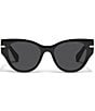 QUAY Women's Chit Chat 53mm Cat Eye Sunglasses, Color:Black/Smoke - Image 2